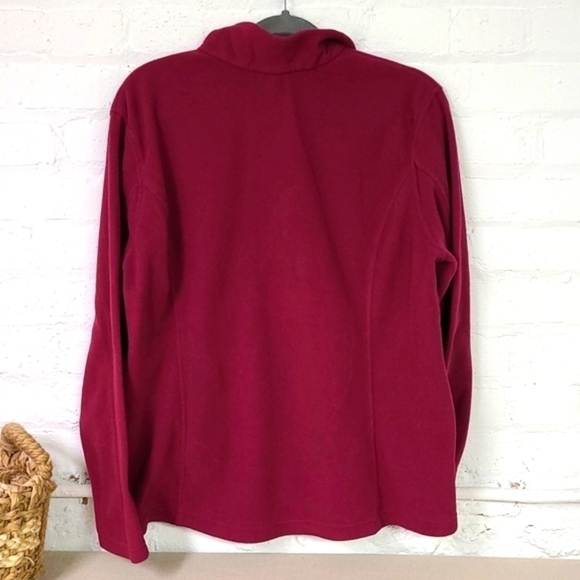 LAND END HALF ZIP FLEECE SIZE XL Dark Red - Picture 4 of 4